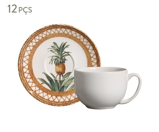 Jogo de Xícaras para Chá em Cerâmica Coup Pineapple - 06 Pessoas, Branco | WestwingNow
