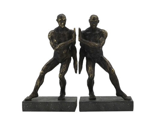 Porta Livros em Resina Homens Bronze, Bronze | WestwingNow