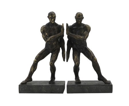 Porta Livros em Resina Homens Bronze | Westwing