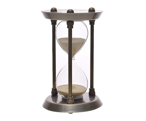 Ampulheta em Metal Emma III com Areia Bege, Bronze | WestwingNow