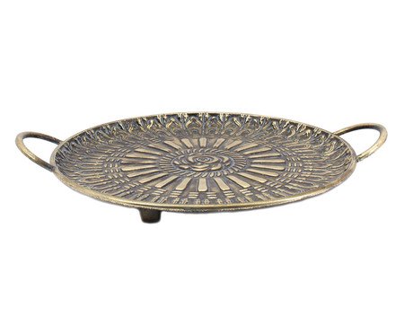 Bandeja em Metal com Alças Durland II Dourado | Westwing