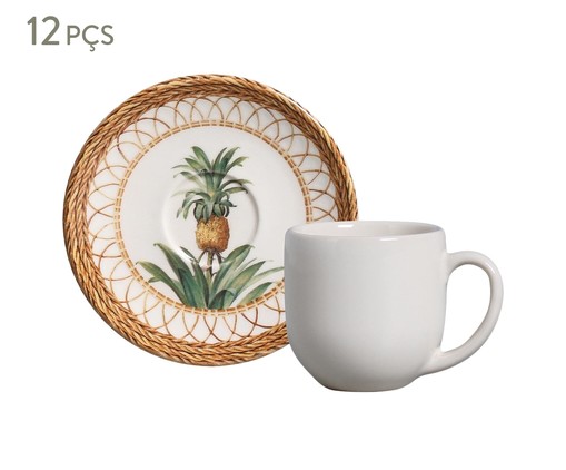 Jogo de Xícaras para Café em Cerâmica Coup Pineapple Natural - 06 Pessoas, Branco | WestwingNow