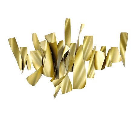 Adorno para Parede em Aço Abstrata III Dourado | Westwing