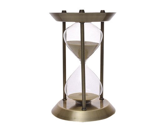 Ampulheta em Metal Emma II com Areia Bege, Bronze | WestwingNow