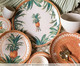 Jogo de Pratos para Sobremesa em Cerâmica Coup Pineapple - Colorido, Marrom | WestwingNow