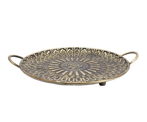 Bandeja em Metal com Alças Durland I Dourado, gold | WestwingNow