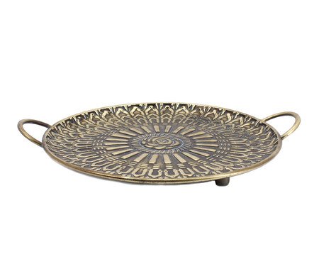 Bandeja em Metal com Alças Durland I Dourado | Westwing