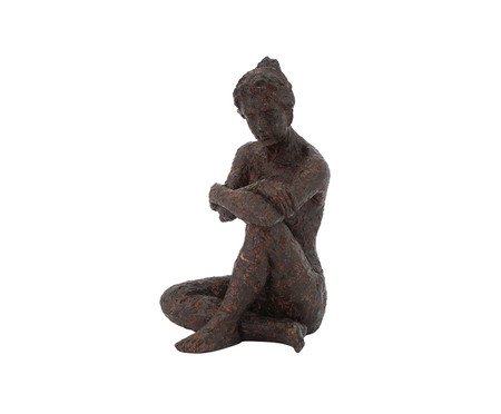 Escultura em Resina Mulher Sentada II Marrom | Westwing