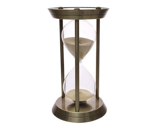 Ampulheta em Metal Emma I com Areia Bege, Bronze | WestwingNow