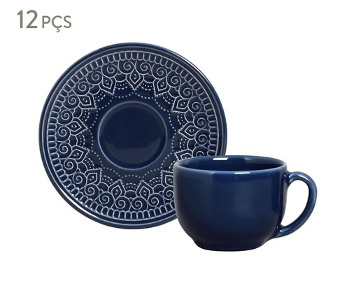 Jogo de Xícaras para Chá em Cerâmica Agra Deep Blue - 06 Pessoas, Azul | WestwingNow