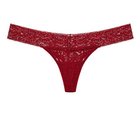 Calcinha Fio Dental Em Renda - Vermelho Zaire | Westwing