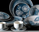 Jogo de Xícaras para Café em Cerâmica Coup Florescer - Off White e Azul, Bege,Azul | WestwingNow