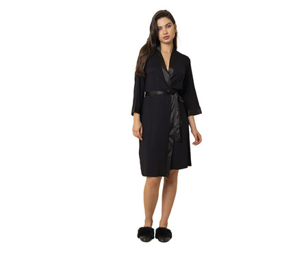 Robe Curto Preto em Malha | WestwingNow