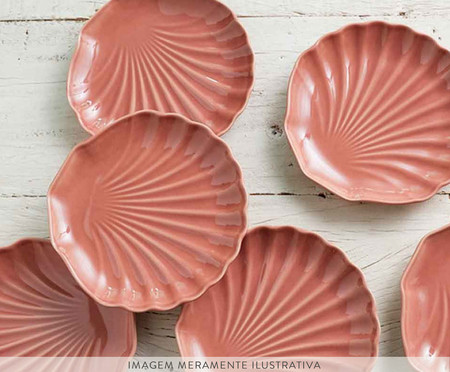 Jogo de Pratos para Sobremesa em Cerâmica Ocean Pimenta - Rosa | WestwingNow