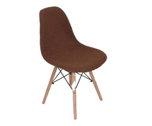 Capa para Cadeira Eames em Tricot Eiffel Charles - Marrom, Marrom | WestwingNow