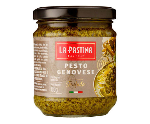 Molho Pesto Alla Genovese com Trufas La Pastina - 180G, Transparente | WestwingNow