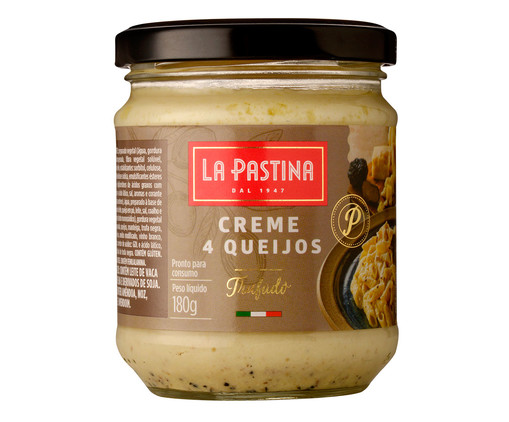 Molho Creme Quatro Queijos com Trufas La Pastina - 180G, Transparente | WestwingNow