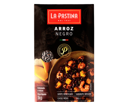 Arroz Negro La Pastina Italiano - 1Kg, Colorido | WestwingNow