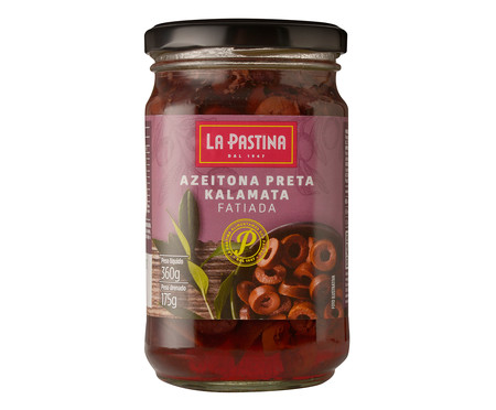 Azeitonas Chilenas Kalamata La Pastina Pretas Fatiadas