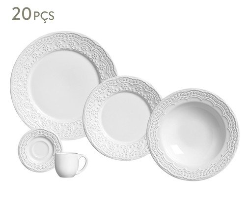 Jogo de Jantar Madeleine Branco, Branco | WestwingNow