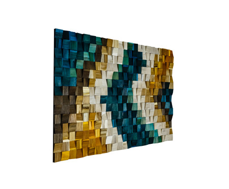 Quadro de Madeira 3D Yabah Colorido - 115x70cm | WestwingNow