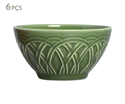 Jogo de Bowls em Cerâmica Cestino 06 Pessoas - Verde, Verde | WestwingNow