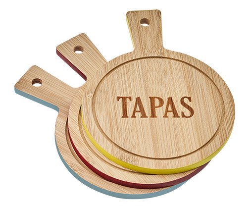 Jogo de Tábuas para Queijo em Bambu Tapas I, Bege | WestwingNow