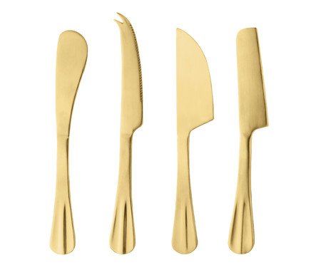Jogo de Facas para Queijo Positano Dourada | Westwing