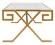 Mesa de Centro Retangular Chave Grega - Dourado, Vidro e Douado | WestwingNow