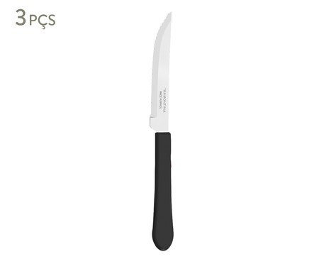 Jogo de Facas para Churrasco em Inox Leme Preta I | Westwing