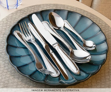 Jogo de Facas de Mesa em Inox com Cabo Oco Croisé | Westwing