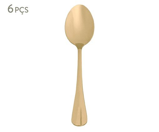 Jogo de Colheres para mesa em Inox Tuca - Dourado, Dourado | WestwingNow