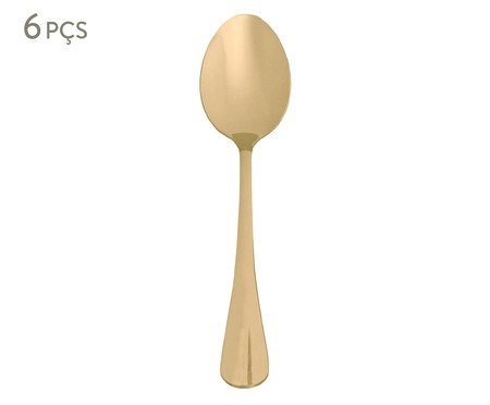 Jogo de Colheres para mesa em Inox Tuca - Dourado | Westwing