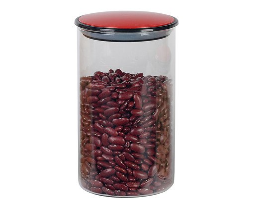 Porta-Mantimentos com Tampa Afanasy Vermelho, Transparente | WestwingNow