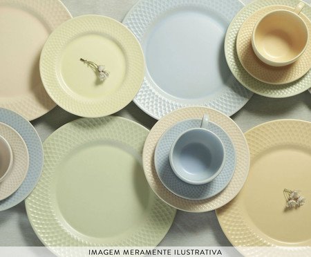 Jogo de Pratos Rasos Soft Yellow | Westwing