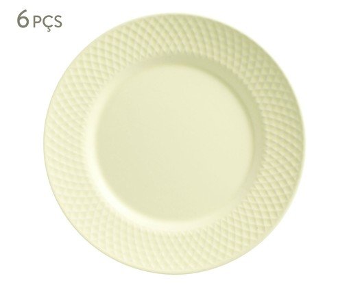 Jogo de Pratos Rasos Soft Yellow, Amarelo | WestwingNow