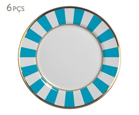 Jogo de Pratos de Sobremesa Blue Strip