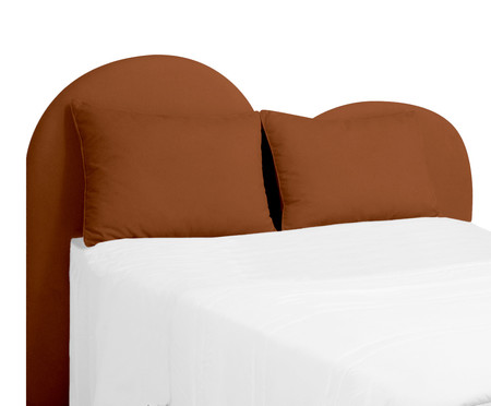 Cabeceira Com Almofadão Pillow Em Boucle Hill Terracota | Westwing