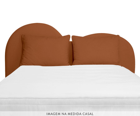 Cabeceira Com Almofadão Pillow Em Boucle Hill Terracota