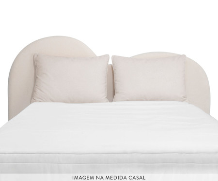 Cabeceira Com Almofadão Pillow Em Boucle Hill OffWhite