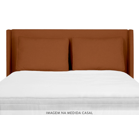 Cabeceira Com Almofadão Em Boucle Classic Terracota