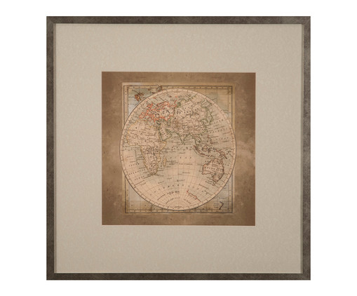 Quadro Mapa Mundi I, Marrom | WestwingNow