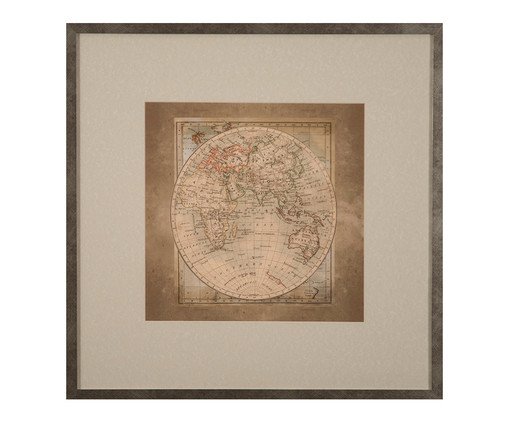 Quadro Mapa Mundi I, Marrom | WestwingNow