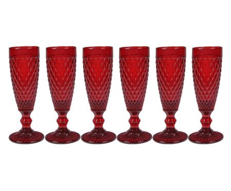 Jogo de Taças para Champanhe Diamond Vermelho I | Westwing