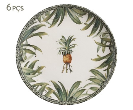Jogo de Pratos Rasos em Cerâmica Coup Pineapple - Verde