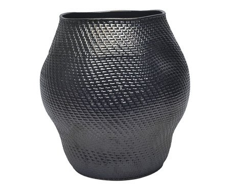 Vaso em Cerâmica Escamas Preto I | Westwing
