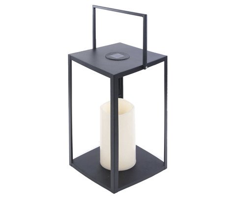 Lanterna com Vela Eletrônica Solar Preto, Preto | WestwingNow