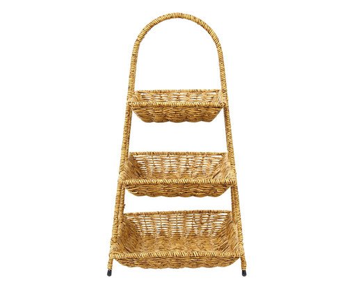 Fruteira de 03 Níveis Retangulares com Alça Natural, Natural | WestwingNow