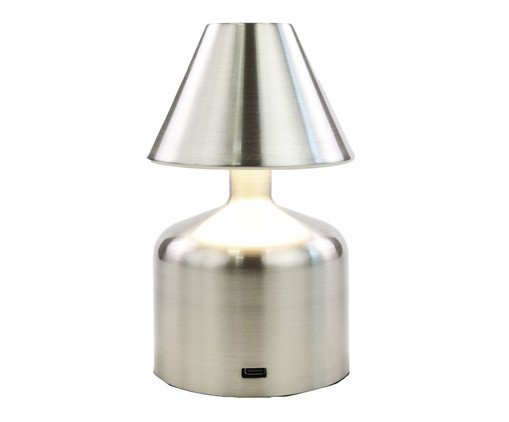 Luminária de Mesa em Metal USB Chubby Prateado, Prata ou Metálico | WestwingNow