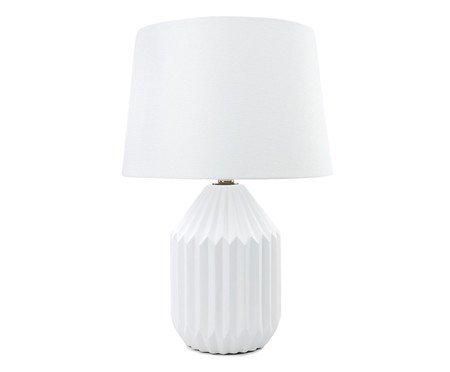 Abajur de Mesa com Base em Cerâmica Bivolt Branco | Westwing